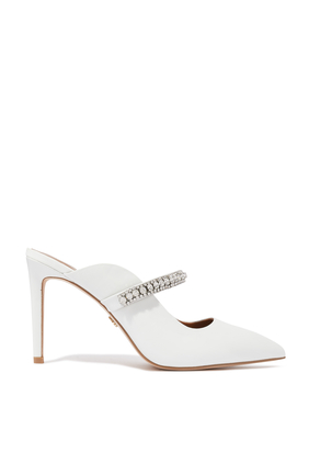 Duke Crystal Strap Pointed Toe Mules